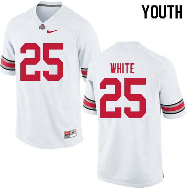 Ohio State Buckeyes #25 Brendon White Youth University Jersey White OSU4463